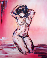 Rosa Akt, Acryl, 80x100,