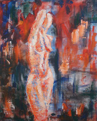 Stehender Akt, Acryl, 80x100
