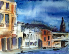 Zehlendorf, Aquarell, Tinte auf Bütten, 50x65, 2011