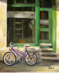 Lila Fahrrad, Acryl, 24x30, 2013