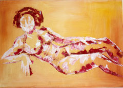 Liegender Akt, Acryl,