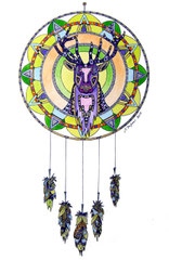 Dream catcher - zentangle techniques mixtes (30x40cm - vendu) - © B. Dupuis