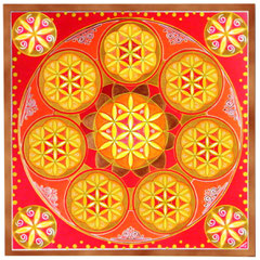 Mandala Fleur de Vie (aquarelle & acrylique sur papier - 70x70cm - vendu) - © B. Dupuis