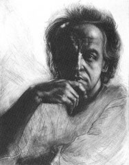 Selbstportrait 1984; Kaltnadel und Mezzotinto; IV. Zustand
