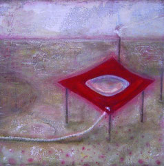 「it stay」　2008　330×330mm　キャンバスに油彩