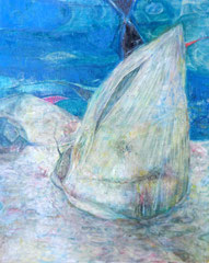 「a bamboo shoot」　2006　710×570mm　キャンバスに油彩