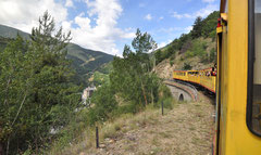 Excursion du petit train jaune vers Font Romeu au départ de Villefranche.