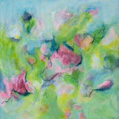 Zartes Blühen 60x60 Acryl auf Leinwand