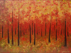 Autumn forest, Oil on canvas, 30 x 40