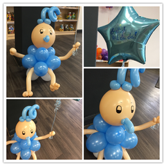Baby Figur 16,90€ + Folienballon 6,99€ Beschriftung 0,10€ pro Buchstabe