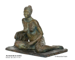 "Au Bord de la Rivière" Sculpture en bronze