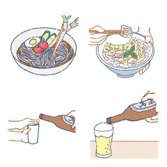 Client Work  ナツメ社『きれいな食べ方とふるまい』カットイラスト