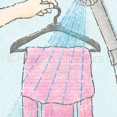 Client work イオンカード会員誌『Mom』3月号「冬物は家できれいに洗える！正しい洗濯術。」カットイラスト