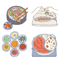 Client Work  ナツメ社『きれいな食べ方とふるまい』カットイラスト