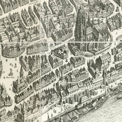 Merian 1770: Vista aérea de Frankfurt am Main - antes do restauro