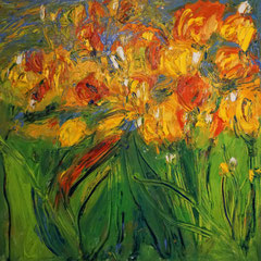 "Blumen"   60 x 60    (249)      (2).  500 €