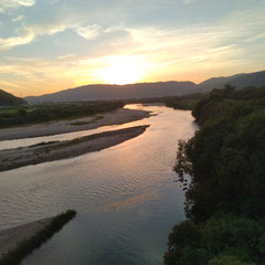 木津川夕景、下流側