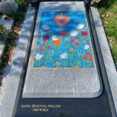 mosaique émaux de Briare , or Orsoni .art funéraire mosaique 