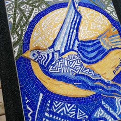 mosaique contemporaire d 'apres l oeuvre de Francoise cauvin Monet , petite niece de Claude Monet
