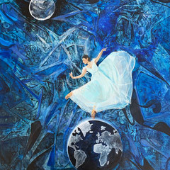 Gemälde: "Dancing the World" von Angelika Bohnen