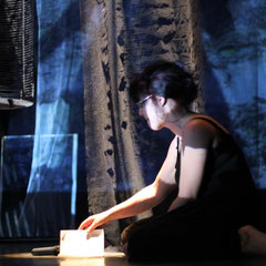 Women's passengers - peinture/lecture/son/projections photos/installation de Caroline delannoy - vidéos de Fanny Pinero - théâtre d'ombre/chant/son Marie de Nazelle