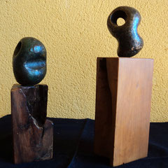 Caín y Abel .:. Bronce y madera - Altura: 20cm - 1999