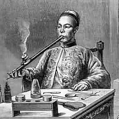 Fumeur d'opium en Chine fin XVIIIème siècle.