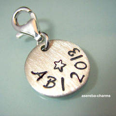 Abi-Charm 2012 (Rückseite mit Namen und Schutzengel) in Schreibschrift