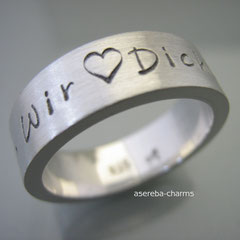 925 Silberring mit Text