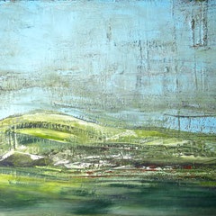 “Wolkenland"“, 120 x 180cm, Acryl/Mischtechnik auf LW