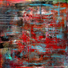 "Spielraum II, 100 x 100 cm, Acryl/Mischtechnik auf LW, 