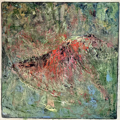 „ORCHILLA“, 100 x 100 cm, Acryl/Miixed Media auf LW
