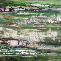 "LAKE", 51 x 115 cm, Acryl/Mischtechnik auf Acrylglas,  