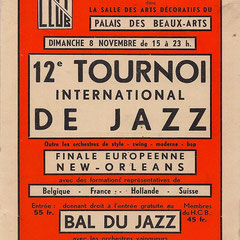 12e Internationaal Jazztoernooi voor amateur jazzbands  in het Palais de Beaux-Arts te Brussel op 8 november 1953