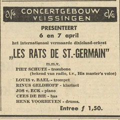 Les Rats de St. Germain - Concertgebouw Vlissingen 6 en 7 april 1958 (PZC)