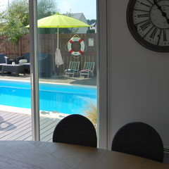 living-dining room open on terrace