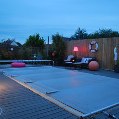 heated pool with tarpaulin NF