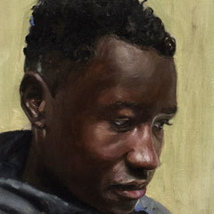 Mamadou,  huile sur toile, 35 x 25 cm, 2020, collection privée 