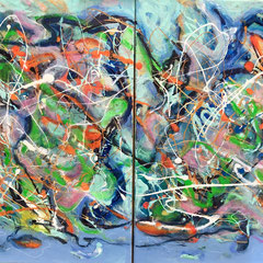 "TRANSCENDENCE" (diptych) 20X16ea/20X32oa  Exclusively at Wertheim Contemporary (808) 573-5972 