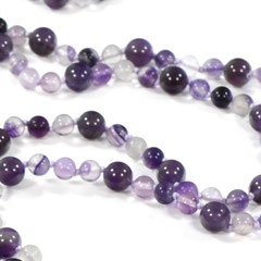 Mala Kette mit Amethyst und Fluorit Edelsteinen