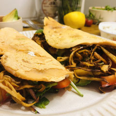 Vegane Linsentacos mit Pulled Kräuterseitling