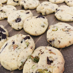 Vegane Pistazien Schokoladen Cookies