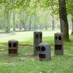 Sculptures en acier dans un parc