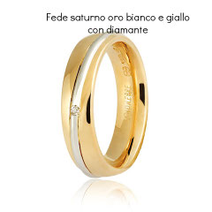 Fede Unoaerre modello Saturno Oro giallo e bianco con diamante Collezione 9.0 referenza 050AFC053-0010