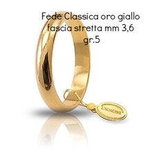 Fede Unoaerre Classica oro giallo fascia stretta 3,6  grammi 5