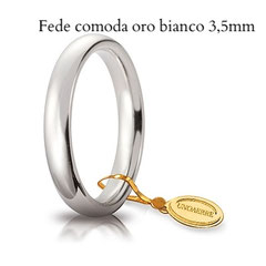 Fede Unoaerre comoda oro bianco 3,5 mm