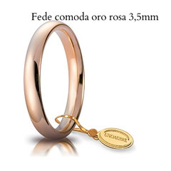 Fede unoaerre comoda oro rosa 3,5 mm