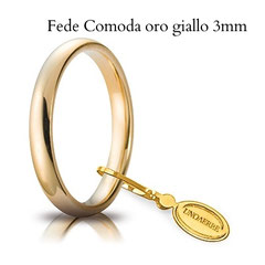 Fede Nuziale Unoaerre Comoda in oro giallo 3 mm