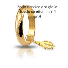Fede Unoaerre Classica oro giallo fascia stretta 4 grammi