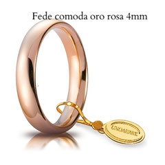 Fede unoaerre comoda oro rosa 4 mm